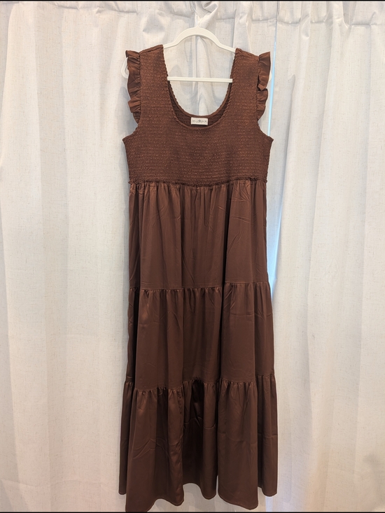 NATURAL LIFE Dresses & Skirts - NATURAL LIFE Rust Brown Smocked Tank Top